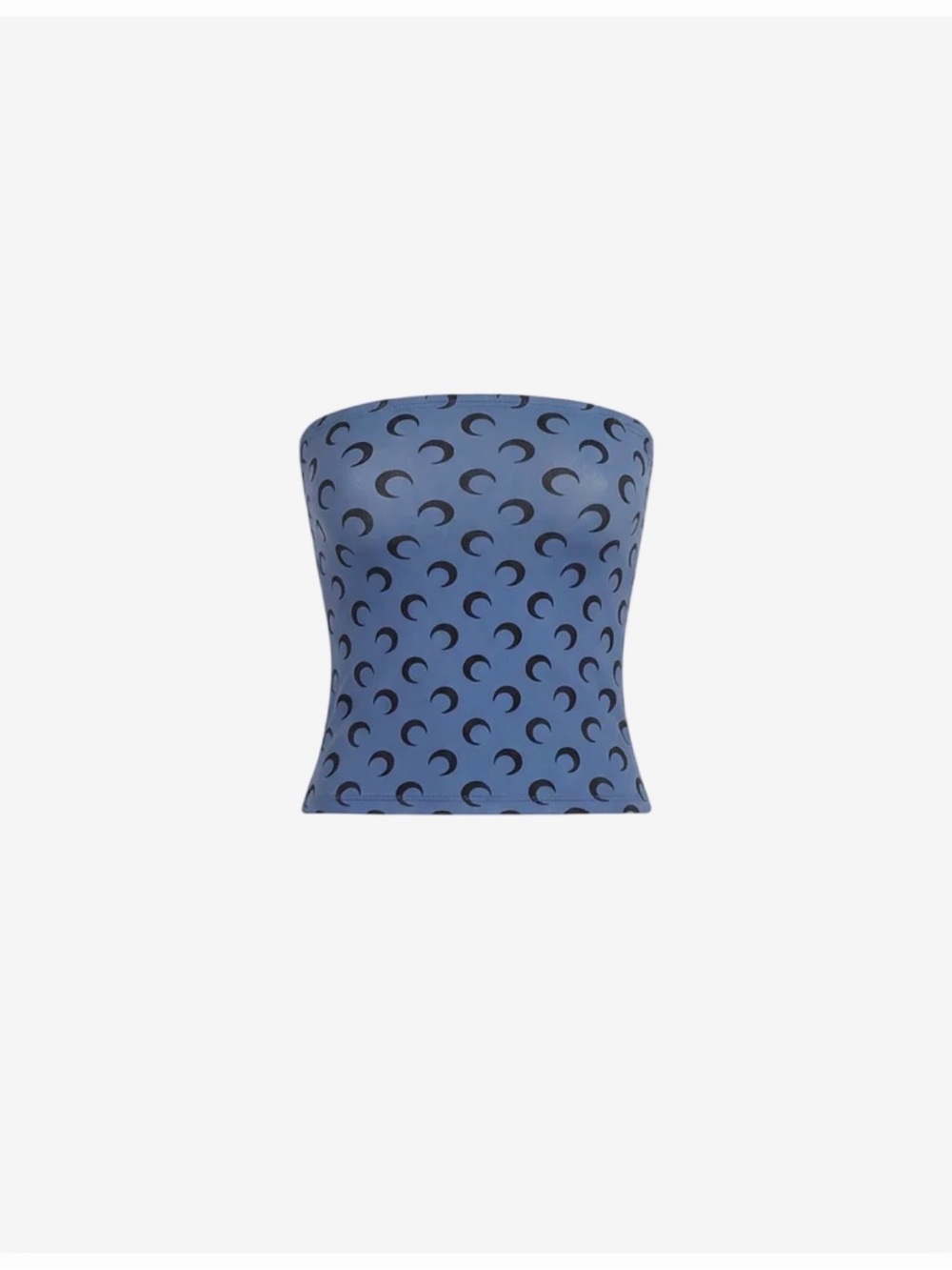 Marine Serre Blue Crescent Moon Jersey Tube Top